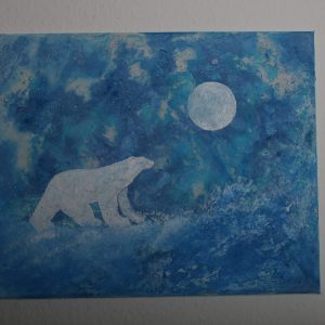 Polar Bear under the Northern Lights 1 | Original Painting