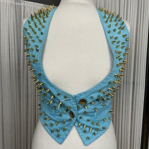 türkis gold nieten spikes weste veste 36 S